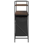 Casa si Gradina - Sanitare - Suporturi si accesorii baie - Accesorii baie - Cos de rufe 3 compartimente cu rafturi stejar maro - Infinity.ro