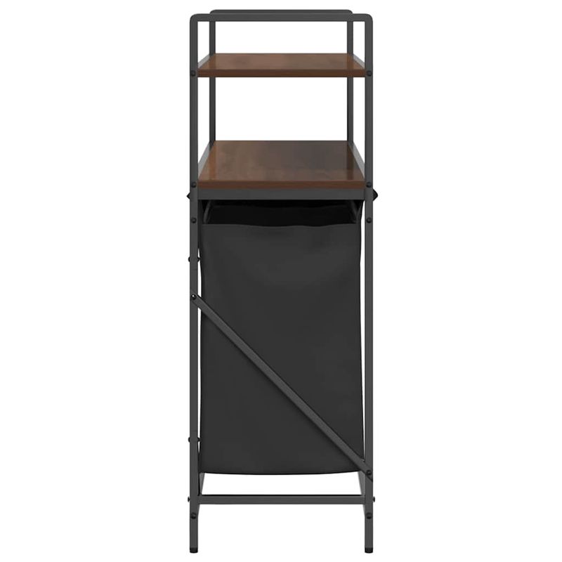 Casa si Gradina - Sanitare - Suporturi si accesorii baie - Accesorii baie - Cos de rufe 3 compartimente cu rafturi stejar maro - Infinity.ro