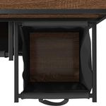 Casa si Gradina - Sanitare - Suporturi si accesorii baie - Accesorii baie - Cos de rufe 3 compartimente cu rafturi stejar maro - Infinity.ro