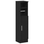 Casa si Gradina - Mobilier - Mobilier baie - Comode baie - Dulap de baie cu suport role, negru, 20,5x22x90 cm - Infinity.ro