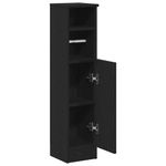 Casa si Gradina - Mobilier - Mobilier baie - Comode baie - Dulap de baie cu suport role, negru, 20,5x22x90 cm - Infinity.ro
