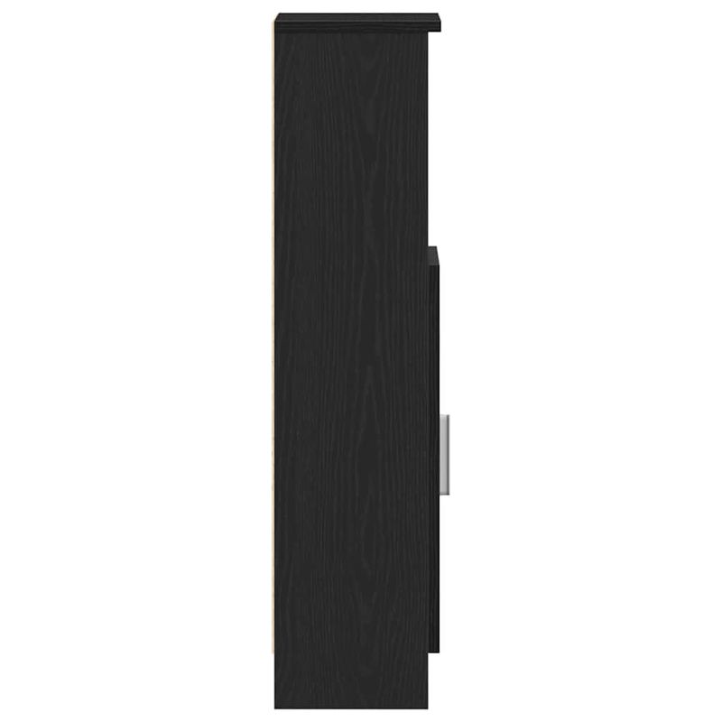 Casa si Gradina - Mobilier - Mobilier baie - Comode baie - Dulap de baie cu suport role, negru, 20,5x22x90 cm - Infinity.ro