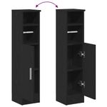 Casa si Gradina - Mobilier - Mobilier baie - Comode baie - Dulap de baie cu suport role, negru, 20,5x22x90 cm - Infinity.ro