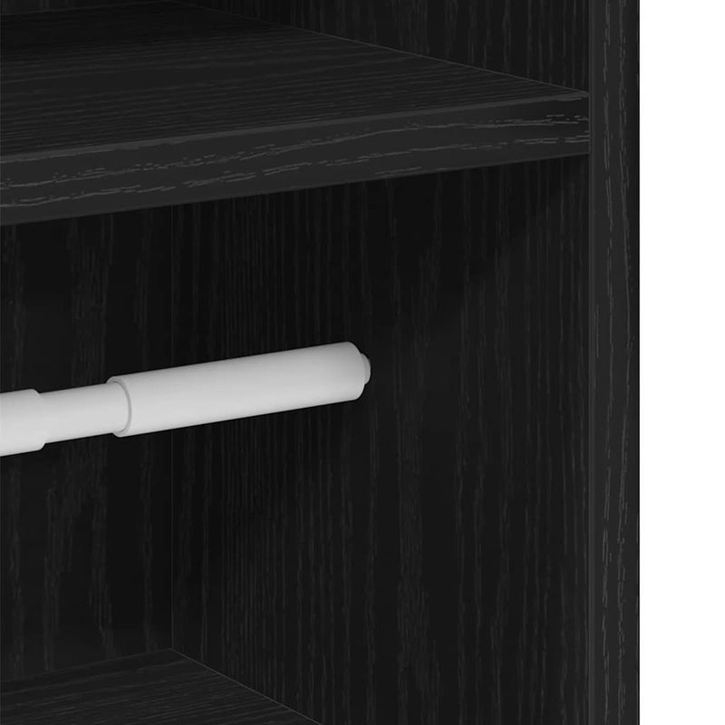 Casa si Gradina - Mobilier - Mobilier baie - Comode baie - Dulap de baie cu suport role, negru, 20,5x22x90 cm - Infinity.ro