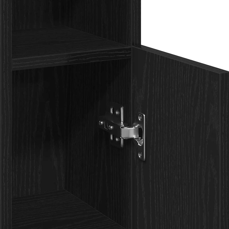 Casa si Gradina - Mobilier - Mobilier baie - Comode baie - Dulap de baie cu suport role, negru, 20,5x22x90 cm - Infinity.ro