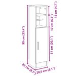 Casa si Gradina - Mobilier - Mobilier baie - Comode baie - Dulap de baie cu suport role, negru, 20,5x22x90 cm - Infinity.ro