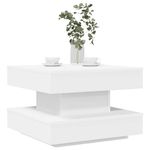 Casa si Gradina - Mobilier - Mese si birouri - Masute de cafea - Masuta cafea rotativa 360 grade, alb 50x50x34,5 cm - Infinity.ro