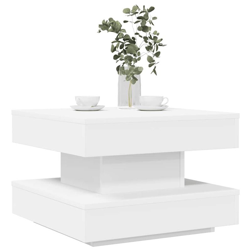 Casa si Gradina - Mobilier - Mese si birouri - Masute de cafea - Masuta cafea rotativa 360 grade, alb 50x50x34,5 cm - Infinity.ro