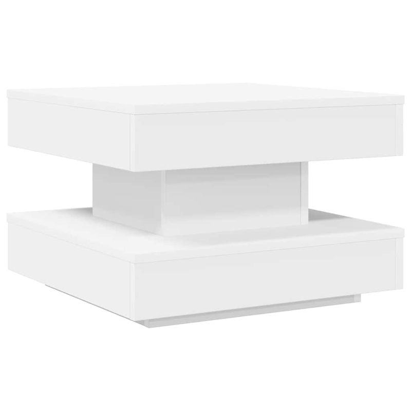 Casa si Gradina - Mobilier - Mese si birouri - Masute de cafea - Masuta cafea rotativa 360 grade, alb 50x50x34,5 cm - Infinity.ro