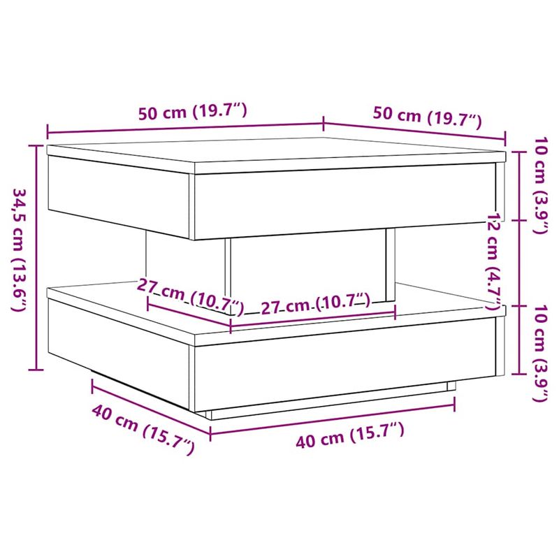 Casa si Gradina - Mobilier - Mese si birouri - Masute de cafea - Masuta cafea rotativa 360 grade, alb 50x50x34,5 cm - Infinity.ro