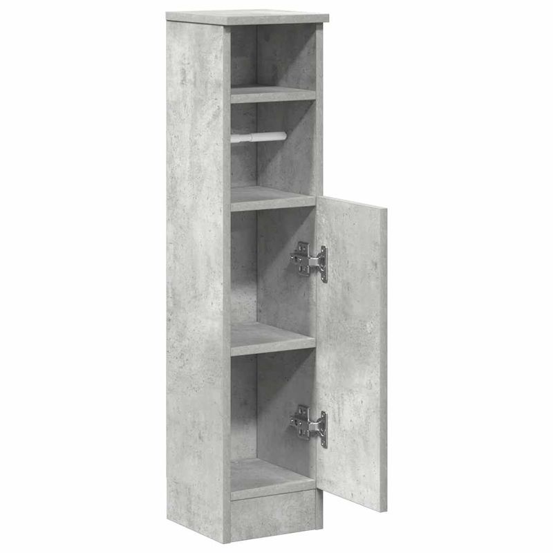 Casa si Gradina - Mobilier - Mobilier baie - Comode baie - Dulap de baie cu suport role, gri beton, 20,5x22x90 cm - Infinity.ro
