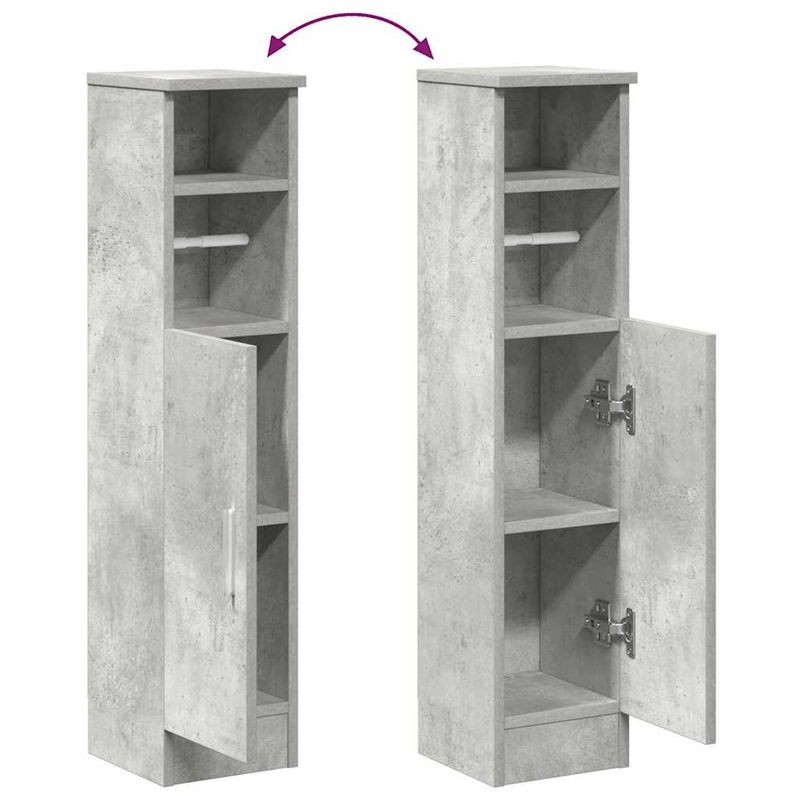 Casa si Gradina - Mobilier - Mobilier baie - Comode baie - Dulap de baie cu suport role, gri beton, 20,5x22x90 cm - Infinity.ro
