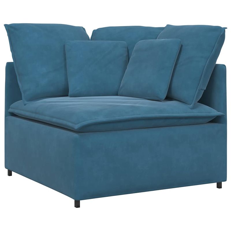 Casa si Gradina - Mobilier - Canapele si coltare - Canapele - Canapea modulara cu perne, albastru, catifea - Infinity.ro