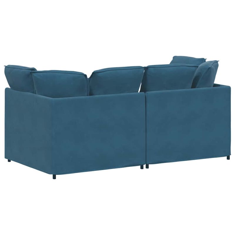 Casa si Gradina - Mobilier - Canapele si coltare - Canapele - Canapea modulara cu perne, albastru, catifea - Infinity.ro