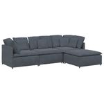 Casa si Gradina - Mobilier - Canapele si coltare - Canapele - Canapea modulara cu taburet si perne catifea gri inchis - Infinity.ro