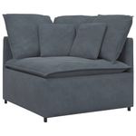 Casa si Gradina - Mobilier - Canapele si coltare - Canapele - Canapea modulara cu taburet si perne catifea gri inchis - Infinity.ro