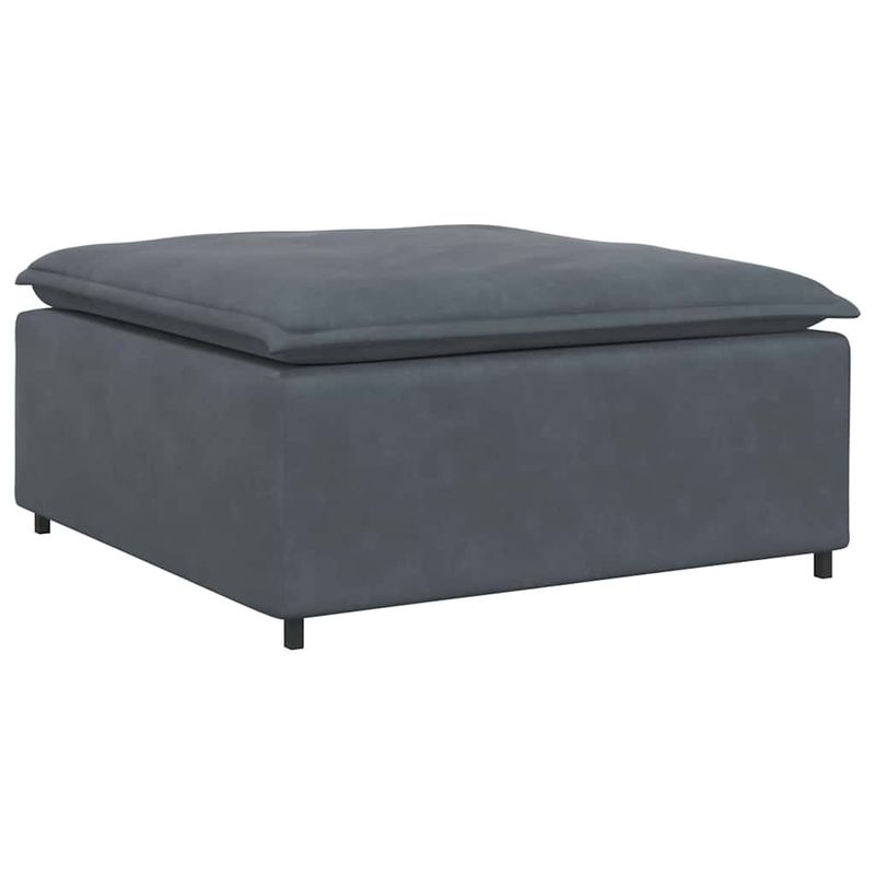 Casa si Gradina - Mobilier - Canapele si coltare - Canapele - Canapea modulara cu taburet si perne catifea gri inchis - Infinity.ro