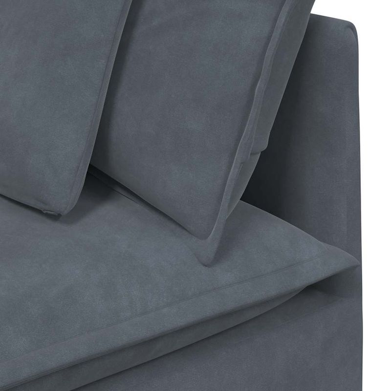 Casa si Gradina - Mobilier - Canapele si coltare - Canapele - Canapea modulara cu taburet si perne catifea gri inchis - Infinity.ro