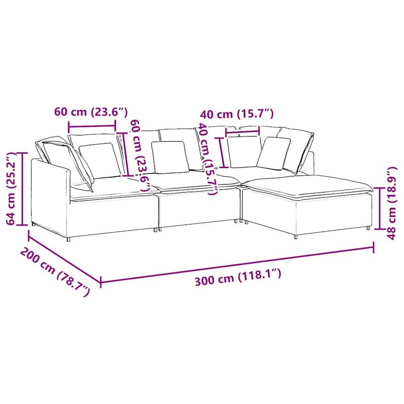 Casa si Gradina - Mobilier - Canapele si coltare - Canapele - Canapea modulara cu taburet si perne catifea gri inchis - Infinity.ro
