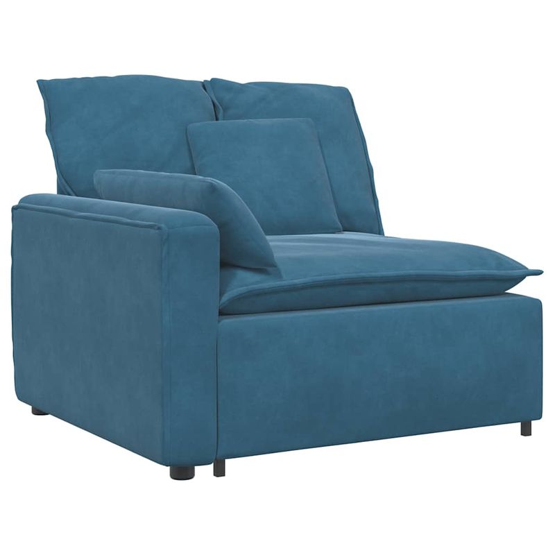 Casa si Gradina - Mobilier - Canapele si coltare - Canapele - Canapea modulara cu perne, albastru, catifea - Infinity.ro