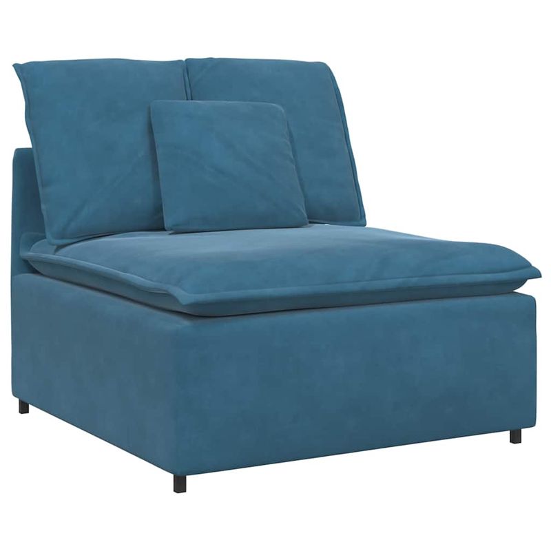 Casa si Gradina - Mobilier - Canapele si coltare - Canapele - Canapea modulara cu perne, albastru, catifea - Infinity.ro