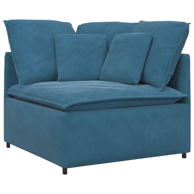 Casa si Gradina - Mobilier - Canapele si coltare - Canapele - Canapea modulara cu perne, albastru, catifea - Infinity.ro