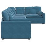 Casa si Gradina - Mobilier - Canapele si coltare - Canapele - Canapea modulara cu perne, albastru, catifea - Infinity.ro