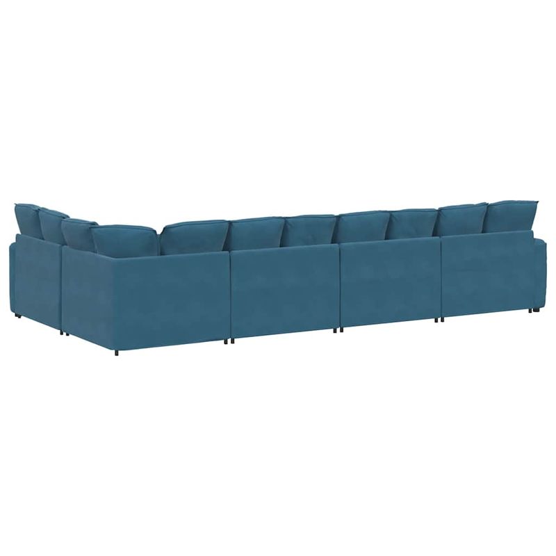 Casa si Gradina - Mobilier - Canapele si coltare - Canapele - Canapea modulara cu perne, albastru, catifea - Infinity.ro