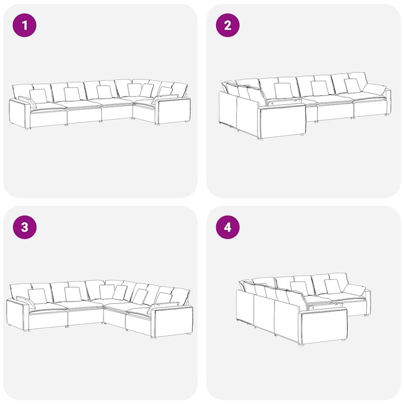 Casa si Gradina - Mobilier - Canapele si coltare - Canapele - Canapea modulara cu perne, albastru, catifea - Infinity.ro