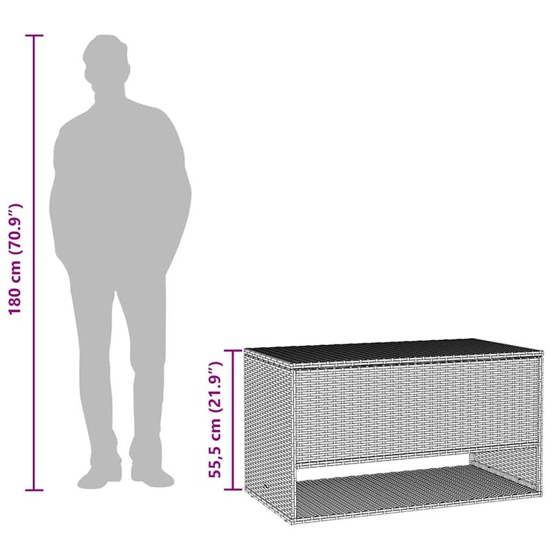 Casa si Gradina - Gradina si terasa - Mobilier exterior - Dulapuri si lazi depozitare exterior - Cutie de perne de exterior maro 100x55x55,5 cm Poly Rattan - Infinity.ro