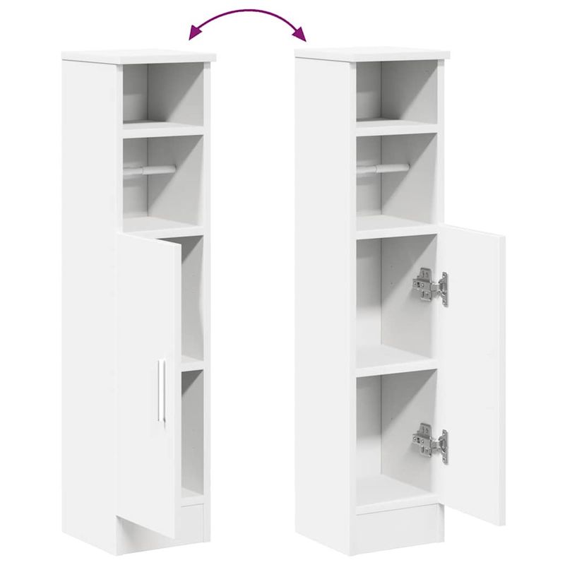 Casa si Gradina - Mobilier - Mobilier baie - Comode baie - Dulap de baie cu suport role, alb, 20,5x22x90 cm - Infinity.ro