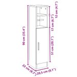 Casa si Gradina - Mobilier - Mobilier baie - Comode baie - Dulap de baie cu suport role, alb, 20,5x22x90 cm - Infinity.ro