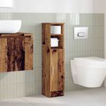 Casa si Gradina - Mobilier - Mobilier baie - Comode baie - Dulap de baie cu suport role, lemn vechi, 20,5x22x90 cm - Infinity.ro