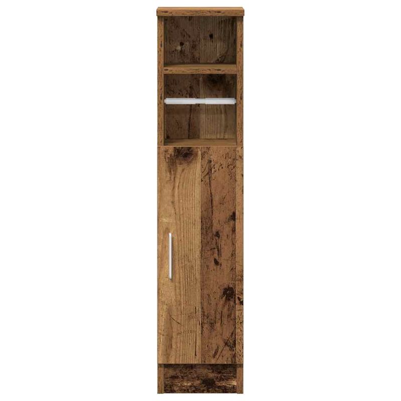 Casa si Gradina - Mobilier - Mobilier baie - Comode baie - Dulap de baie cu suport role, lemn vechi, 20,5x22x90 cm - Infinity.ro