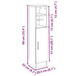 Casa si Gradina - Mobilier - Mobilier baie - Comode baie - Dulap de baie cu suport role, lemn vechi, 20,5x22x90 cm - Infinity.ro