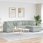Casa si Gradina - Mobilier - Canapele si coltare - Canapele - Canapea modulara cu taburet si perne, catifea, gri deschis - Infinity.ro