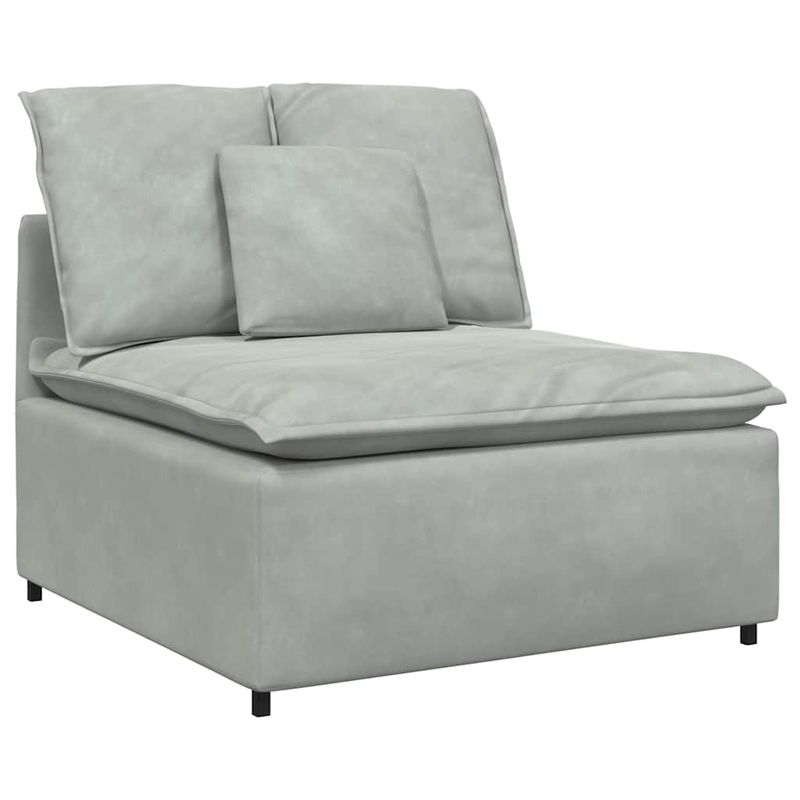 Casa si Gradina - Mobilier - Canapele si coltare - Canapele - Canapea modulara cu taburet si perne, catifea, gri deschis - Infinity.ro