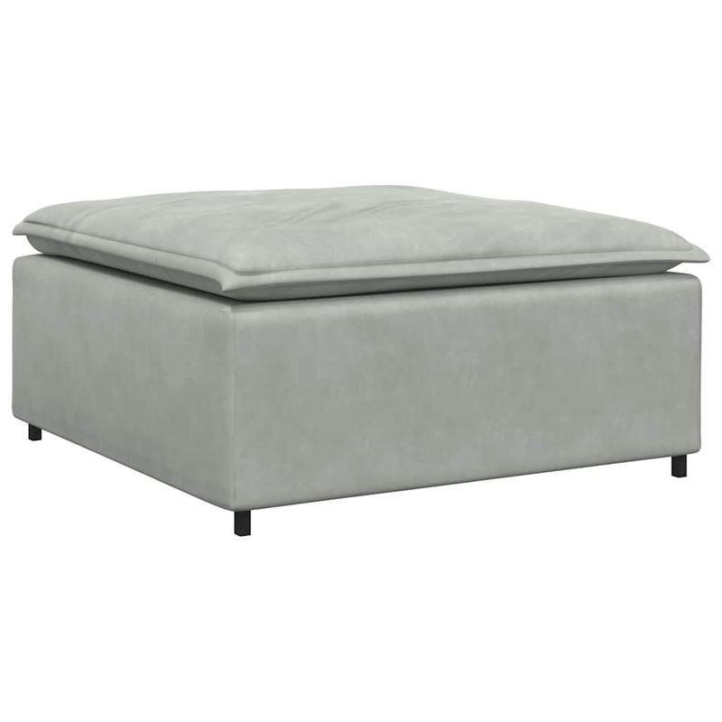 Casa si Gradina - Mobilier - Canapele si coltare - Canapele - Canapea modulara cu taburet si perne, catifea, gri deschis - Infinity.ro