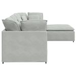 Casa si Gradina - Mobilier - Canapele si coltare - Canapele - Canapea modulara cu taburet si perne, catifea, gri deschis - Infinity.ro