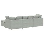 Casa si Gradina - Mobilier - Canapele si coltare - Canapele - Canapea modulara cu taburet si perne, catifea, gri deschis - Infinity.ro