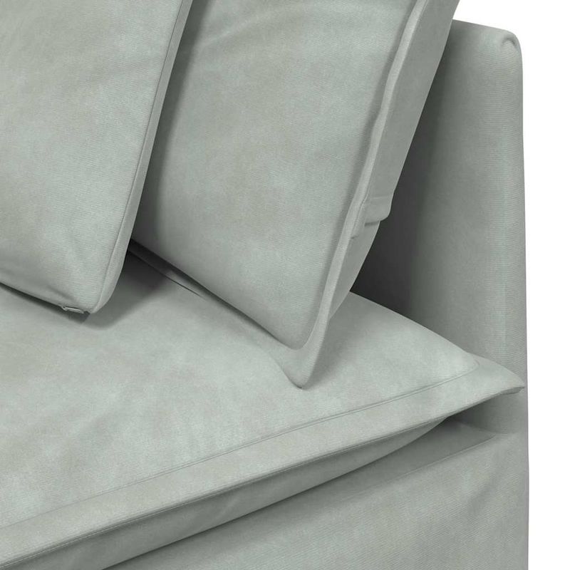Casa si Gradina - Mobilier - Canapele si coltare - Canapele - Canapea modulara cu taburet si perne, catifea, gri deschis - Infinity.ro