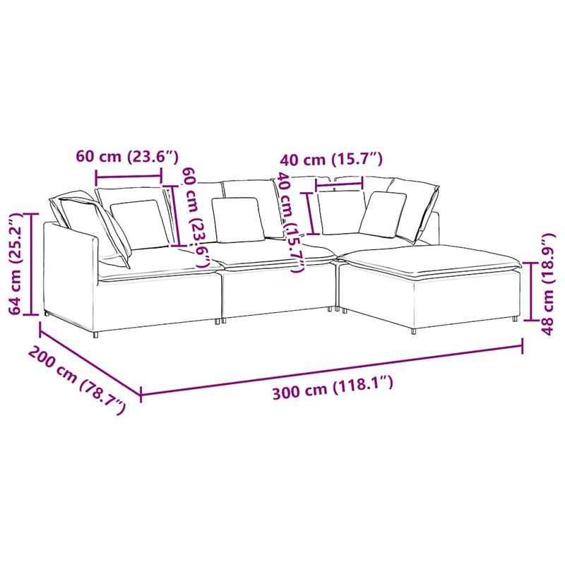 Casa si Gradina - Mobilier - Canapele si coltare - Canapele - Canapea modulara cu taburet si perne, catifea, gri deschis - Infinity.ro