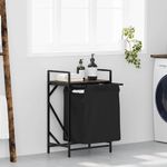 Market - Spalare si intretinere rufe - Uscatoare de rufe si accesorii - Cos de rufe 1 compartiment cu raft stejar fumuriu - Infinity.ro