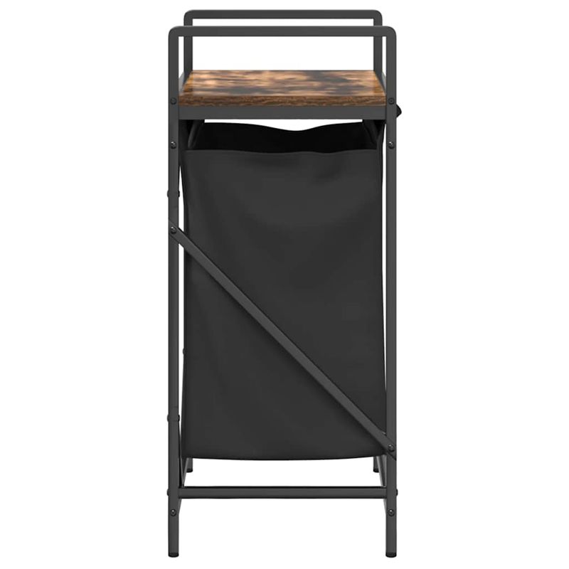 Market - Spalare si intretinere rufe - Uscatoare de rufe si accesorii - Cos de rufe 1 compartiment cu raft stejar fumuriu - Infinity.ro