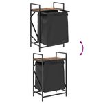 Market - Spalare si intretinere rufe - Uscatoare de rufe si accesorii - Cos de rufe 1 compartiment cu raft stejar fumuriu - Infinity.ro