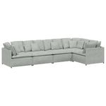 Casa si Gradina - Mobilier - Canapele si coltare - Canapele - Canapea modulara cu perne, gri deschis, catifea - Infinity.ro