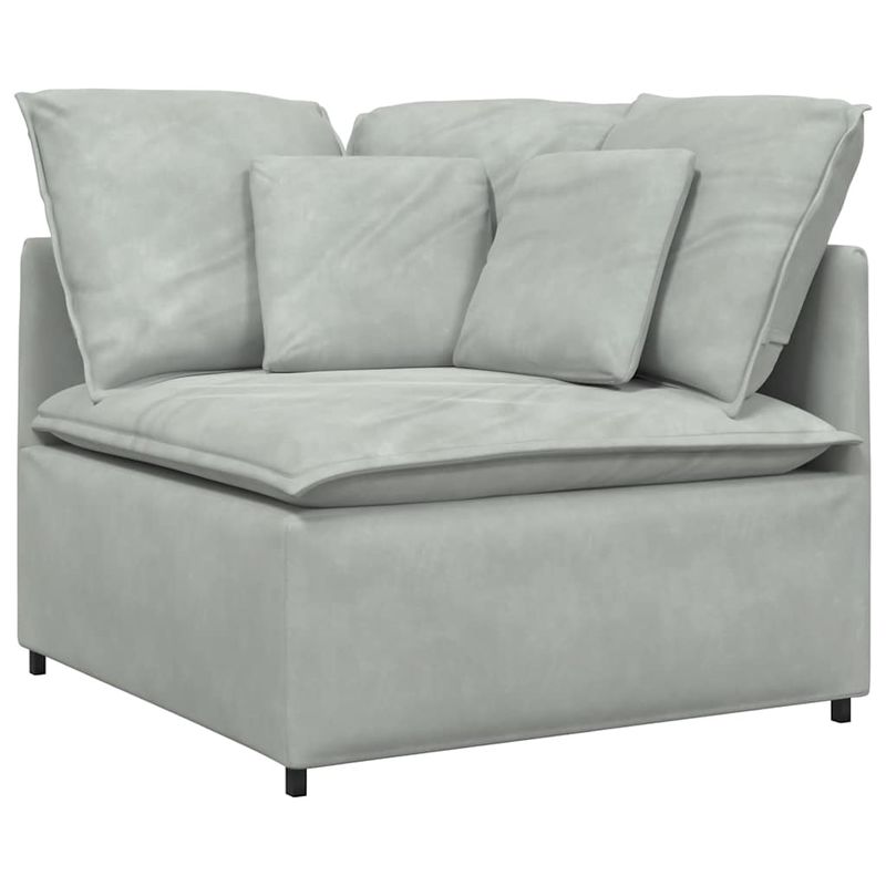 Casa si Gradina - Mobilier - Canapele si coltare - Canapele - Canapea modulara cu perne, gri deschis, catifea - Infinity.ro