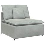 Casa si Gradina - Mobilier - Canapele si coltare - Canapele - Canapea modulara cu perne, gri deschis, catifea - Infinity.ro