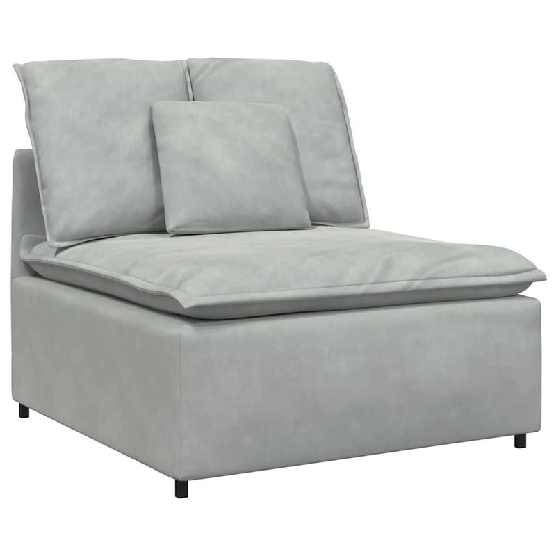 Casa si Gradina - Mobilier - Canapele si coltare - Canapele - Canapea modulara cu perne, gri deschis, catifea - Infinity.ro