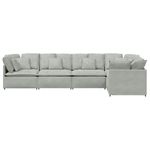 Casa si Gradina - Mobilier - Canapele si coltare - Canapele - Canapea modulara cu perne, gri deschis, catifea - Infinity.ro